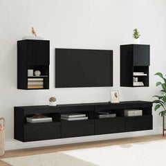 vidaXL Wall-mounted TV Cabinet 30.5 x 30 x 60 cm Black Oak 6