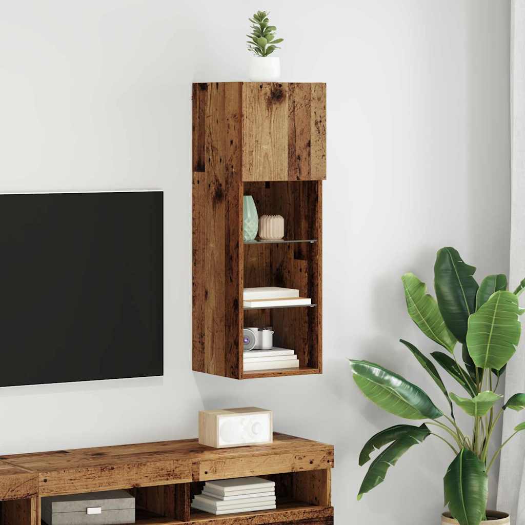 vidaXL Wall-mounted TV Cabinet 30.5 x 30 x 90 cm Old Wood 1