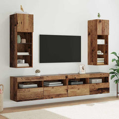vidaXL Wall-mounted TV Cabinet 30.5 x 30 x 90 cm Old Wood 6