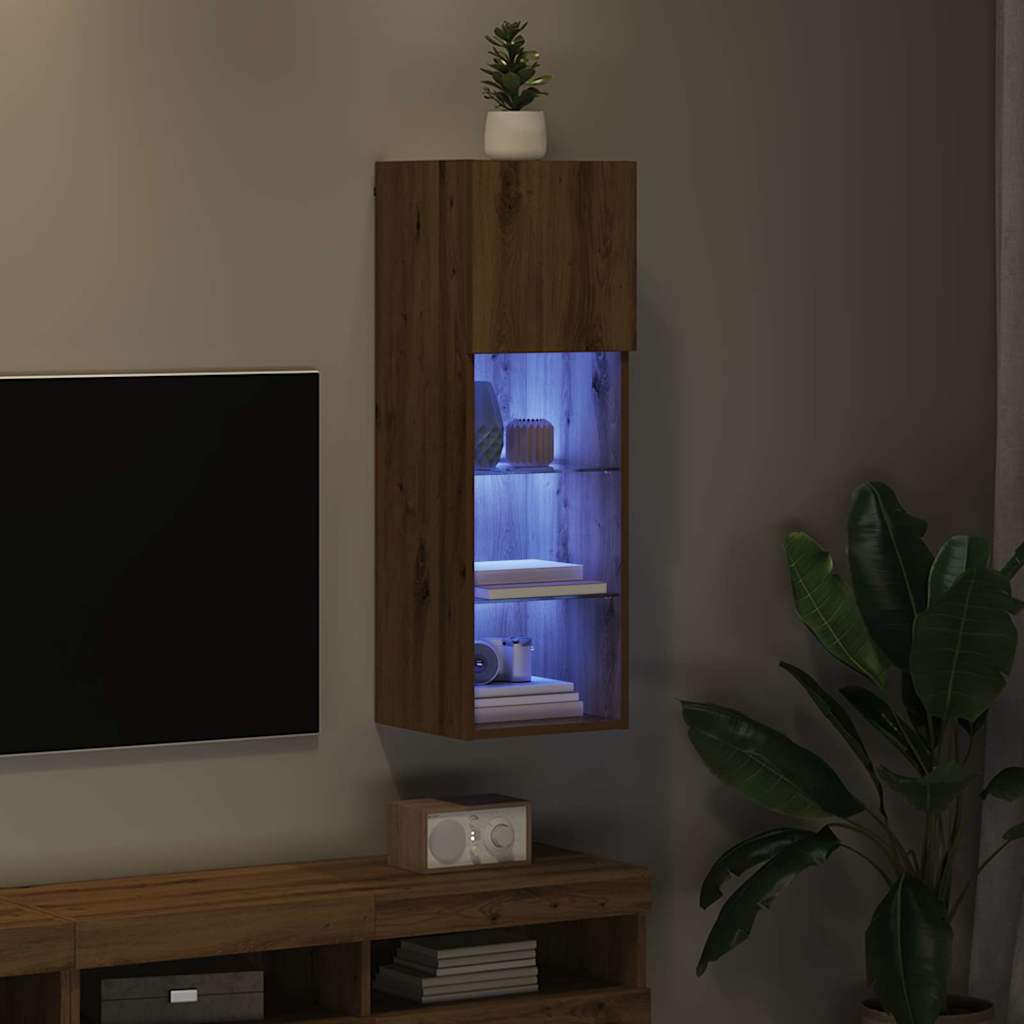 vidaXL Wall-mounted TV Cabinet 30.5 x 30 x 90 cm Artisan Oak 5