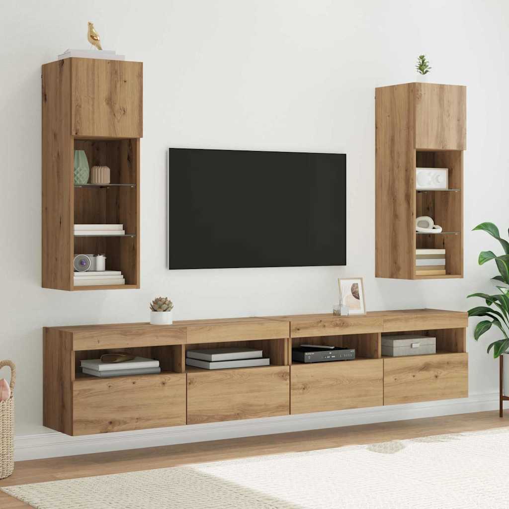 vidaXL Wall-mounted TV Cabinet 30.5 x 30 x 90 cm Artisan Oak 6