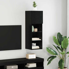 vidaXL Wall-mounted TV Cabinet 30.5 x 30 x 90 cm Black Oak 1