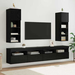 vidaXL Wall-mounted TV Cabinet 30.5 x 30 x 90 cm Black Oak 6