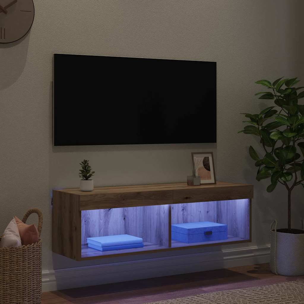 vidaXL TV Wall Cabinet 100 x 30 x 30 cm Artisan Oak Engineered Wood 5