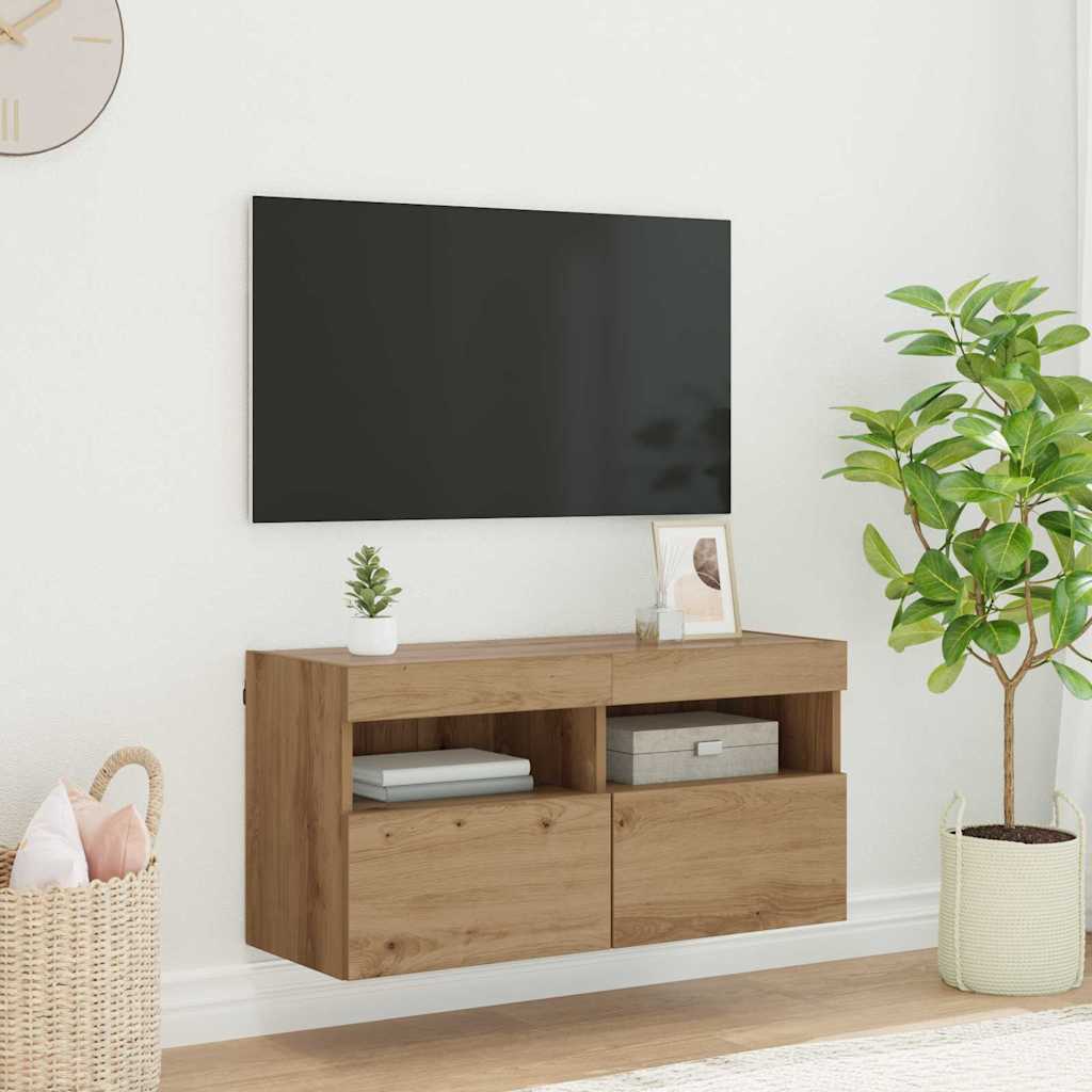 vidaXL TV Wall Cabinet 80 x 30 x 40 cm Artisan Oak Engineered Wood 1