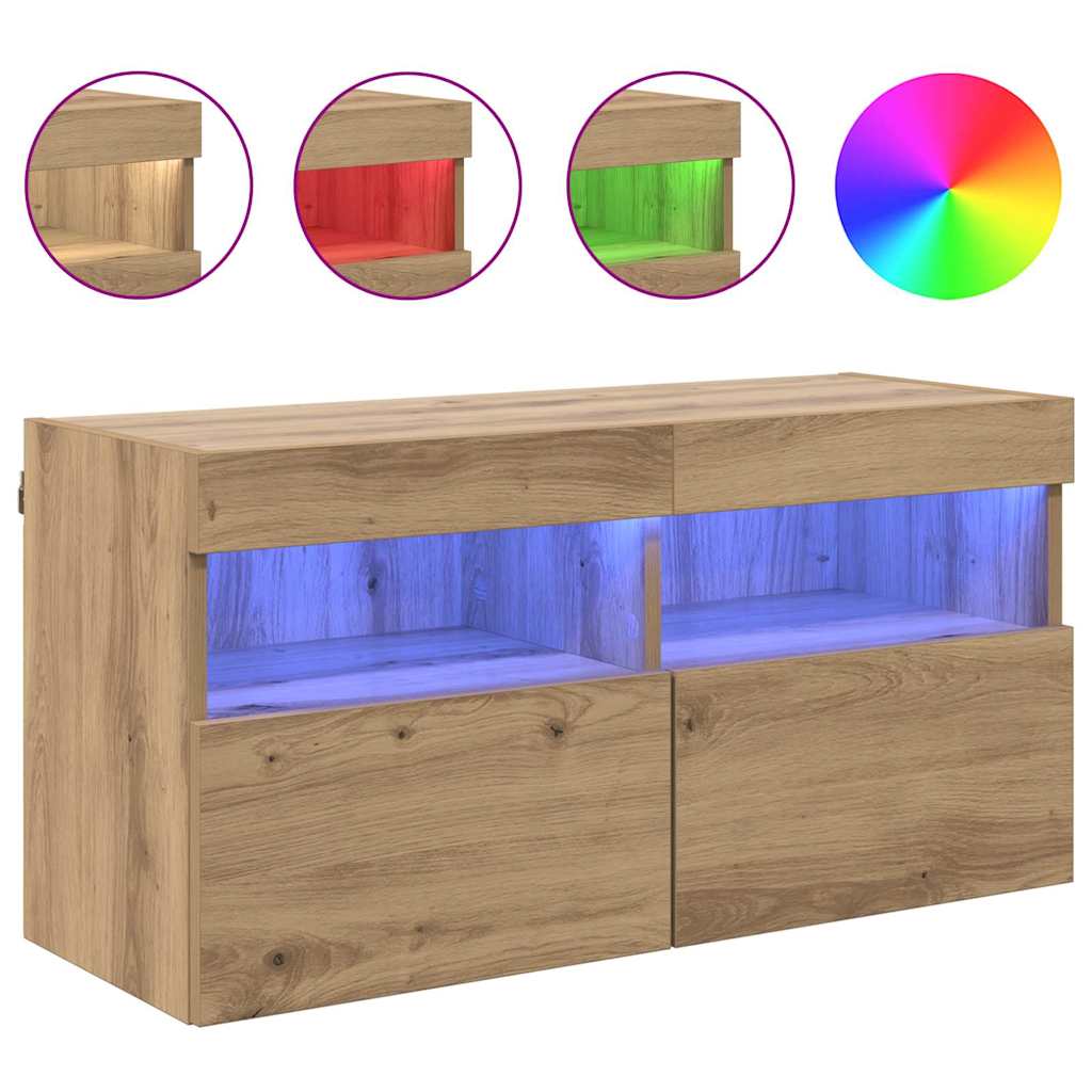 vidaXL TV Wall Cabinet 80 x 30 x 40 cm Artisan Oak Engineered Wood 4