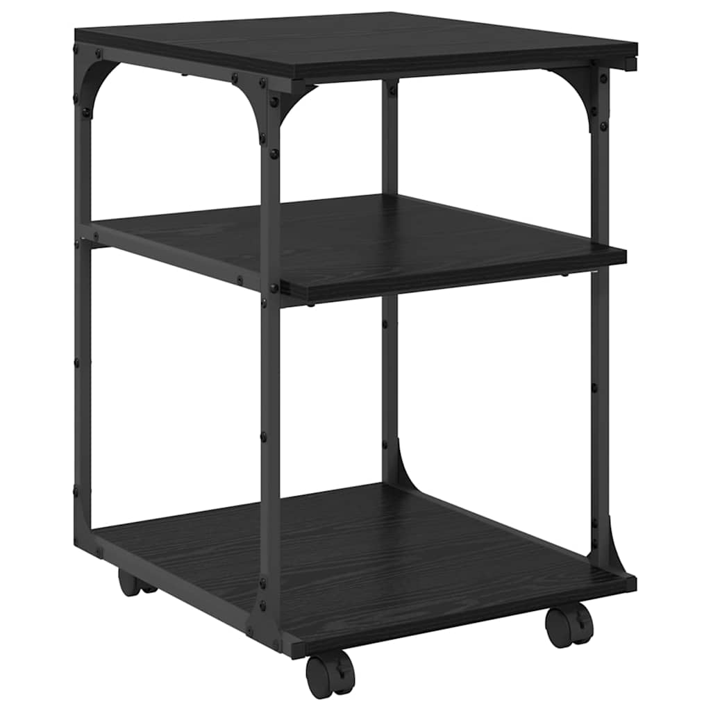 vidaXL Printer Stand Black Oak 43 x 48 x 64 cm Engineered Wood 2