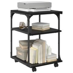 vidaXL Printer Stand Black Oak 43 x 48 x 64 cm Engineered Wood 3