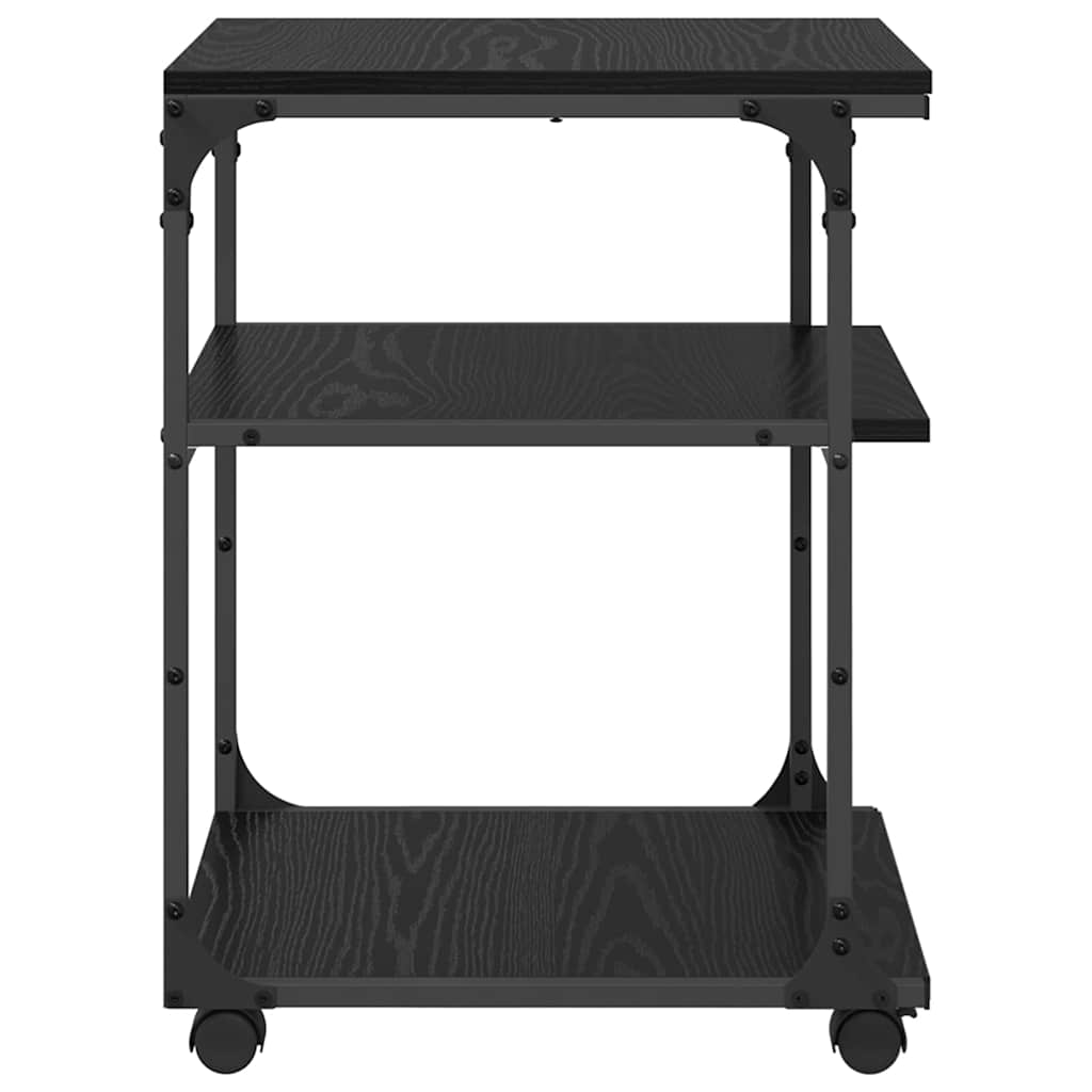 vidaXL Printer Stand Black Oak 43 x 48 x 64 cm Engineered Wood 6