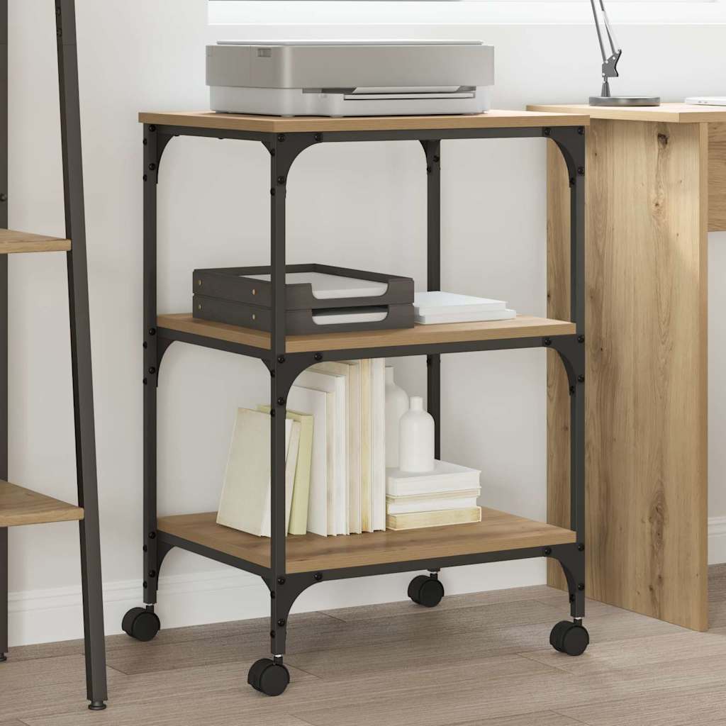vidaXL Printer Stand Artisan Oak 50 x 41 x 75 cm Engineered Wood 1