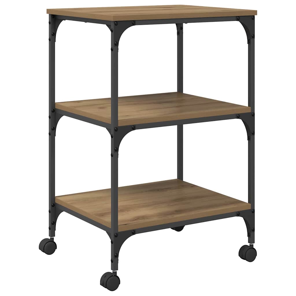 vidaXL Printer Stand Artisan Oak 50 x 41 x 75 cm Engineered Wood 2