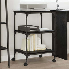 vidaXL Printer Stand Black Oak 50 x 41 x 75 cm Engineered Wood 1