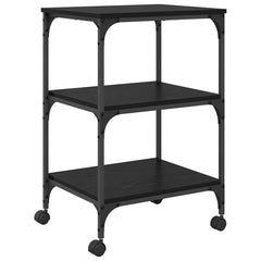 vidaXL Printer Stand Black Oak 50 x 41 x 75 cm Engineered Wood 2