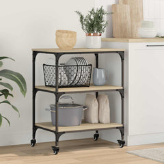 vidaXL Kitchen Trolley Sonoma Oak 60 x 41 x 76 cm Engineered Wood 1