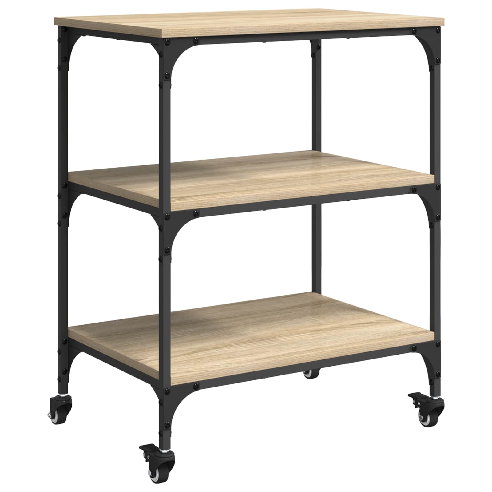 vidaXL Kitchen Trolley Sonoma Oak 60 x 41 x 76 cm Engineered Wood 2