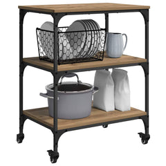 Kitchen Trolley 60 x 41 x 76 cm Engineered Wood Artisan oak