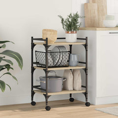 vidaXL Kitchen Trolley Sonoma Oak 50 x 35 x 75.5 cm Engineered Wood 1