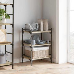 vidaXL Kitchen Trolley Sonoma Oak 50 x 35 x 75.5 cm Engineered Wood 4