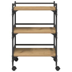 vidaXL Kitchen Trolley Artisan Oak 50 x 35 x 75.5 cm Engineered Wood 6