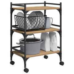 vidaXL Kitchen Trolley Artisan Oak 50 x 35 x 75.5 cm Engineered Wood 3
