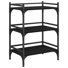 vidaXL Kitchen Trolley Black Oak 50 x 35 x 75.5 cm Engineered Wood 5