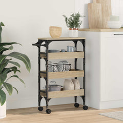vidaXL Kitchen Trolley Sonoma Oak 53 x 20 x 76 cm Engineered Wood 1