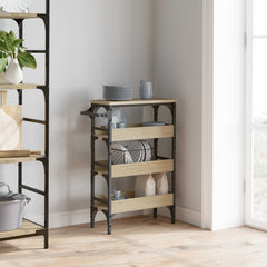 vidaXL Kitchen Trolley Sonoma Oak 53 x 20 x 76 cm Engineered Wood 4