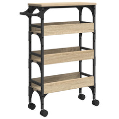 vidaXL Kitchen Trolley Sonoma Oak 53 x 20 x 76 cm Engineered Wood 2