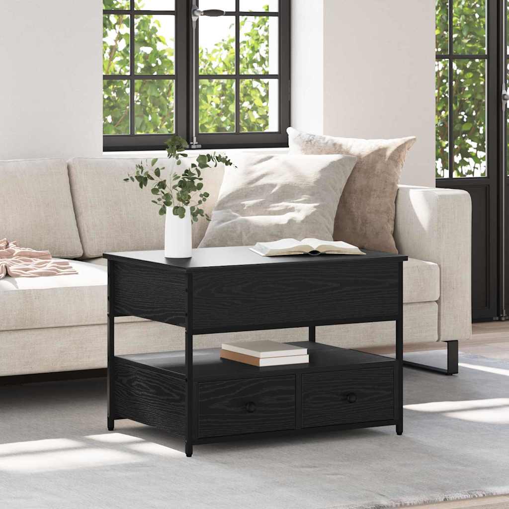 vidaXL Coffee Table Black Oak 70 x 50 x 54.5 cm Engineered Wood 1