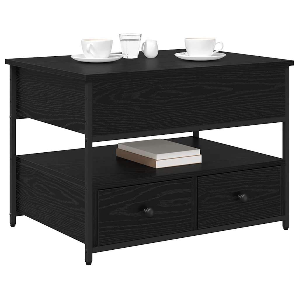 vidaXL Coffee Table Black Oak 70 x 50 x 54.5 cm Engineered Wood 3