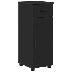 vidaXL Bathroom Cabinet Black 30 x 35 x 80 cm Engineered wood, Metal 2