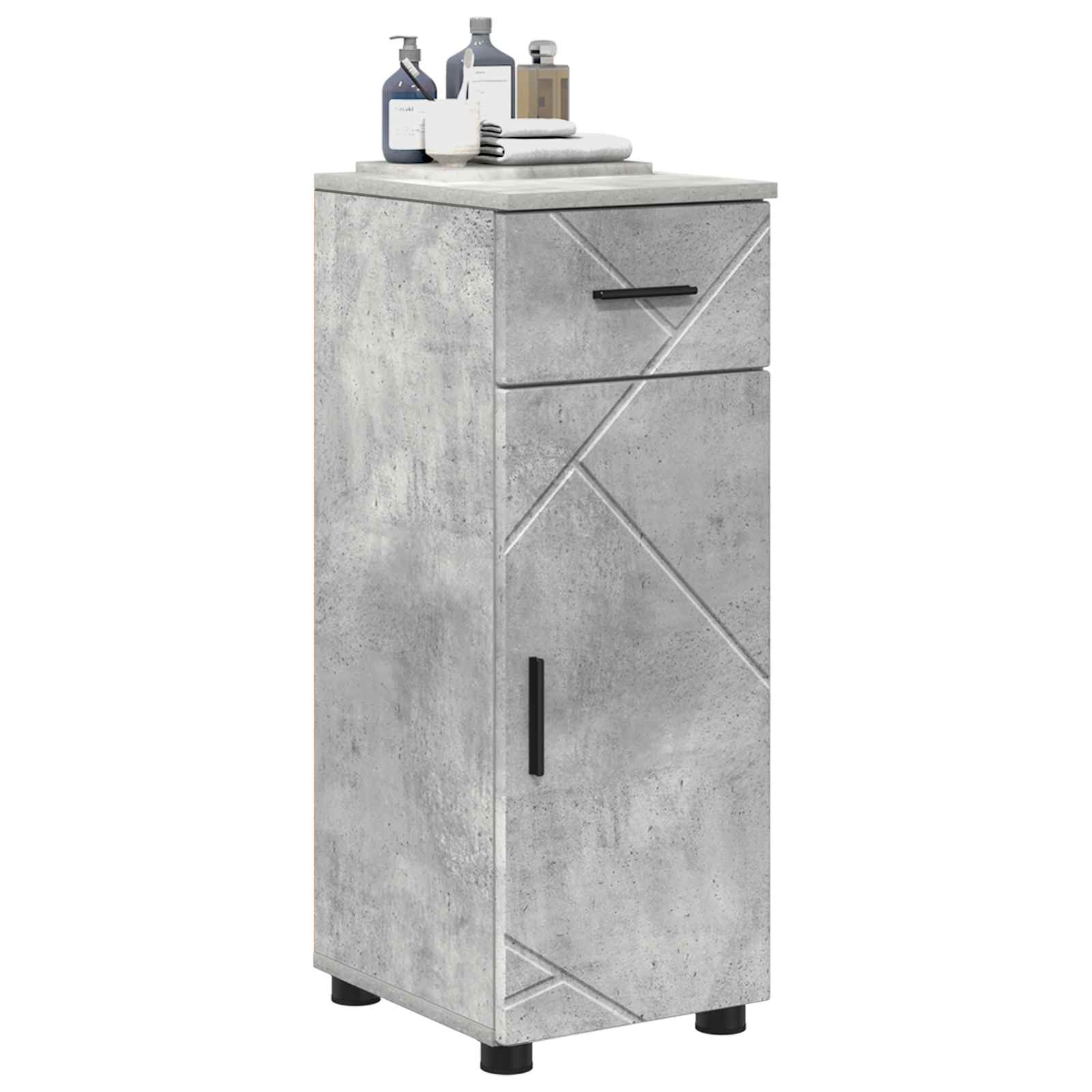 vidaXL Bathroom Cabinet Concrete Grey 30 x 35 x 80 cm 3