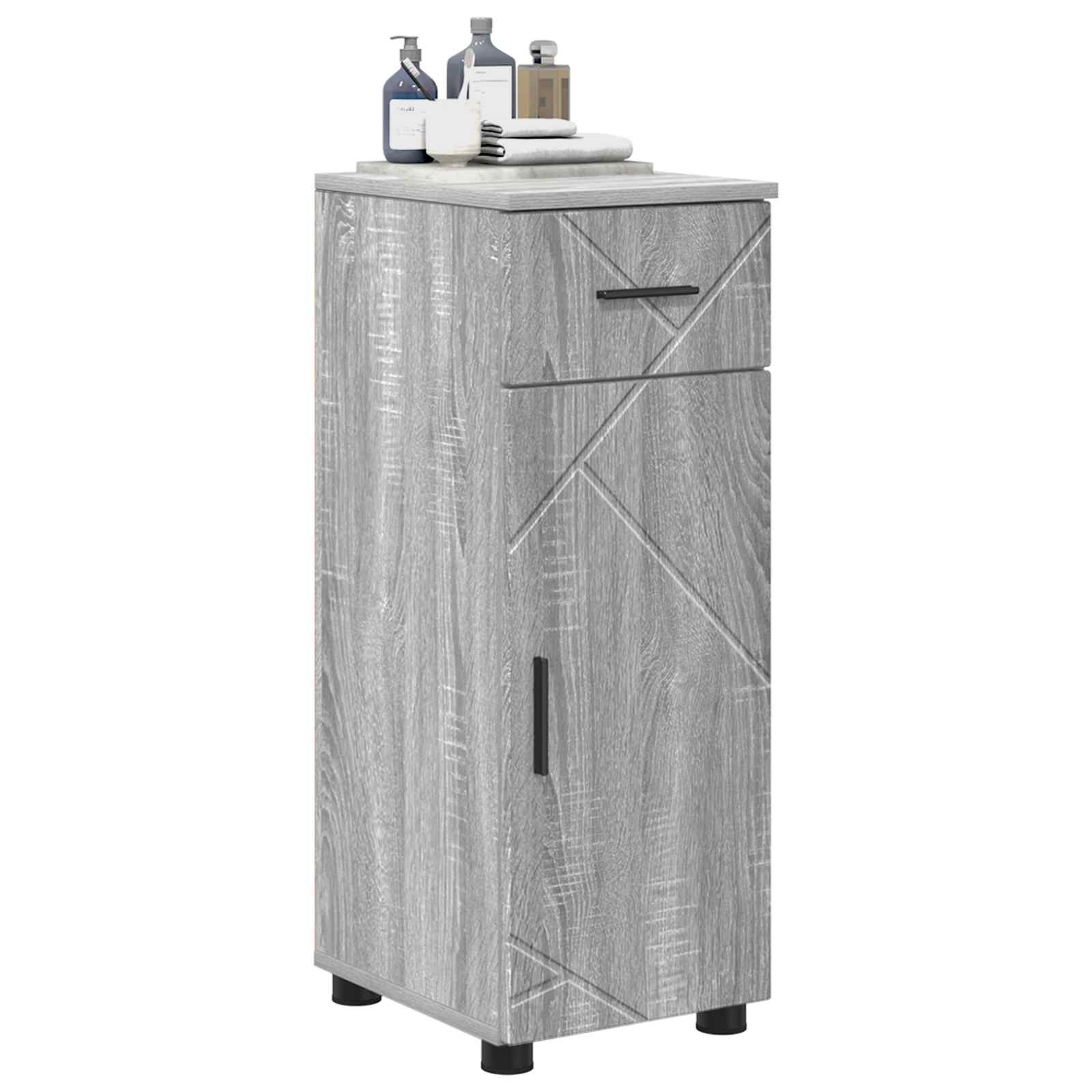 vidaXL Bathroom Cabinet Grey Sonoma 30 x 35 x 80 cm 3