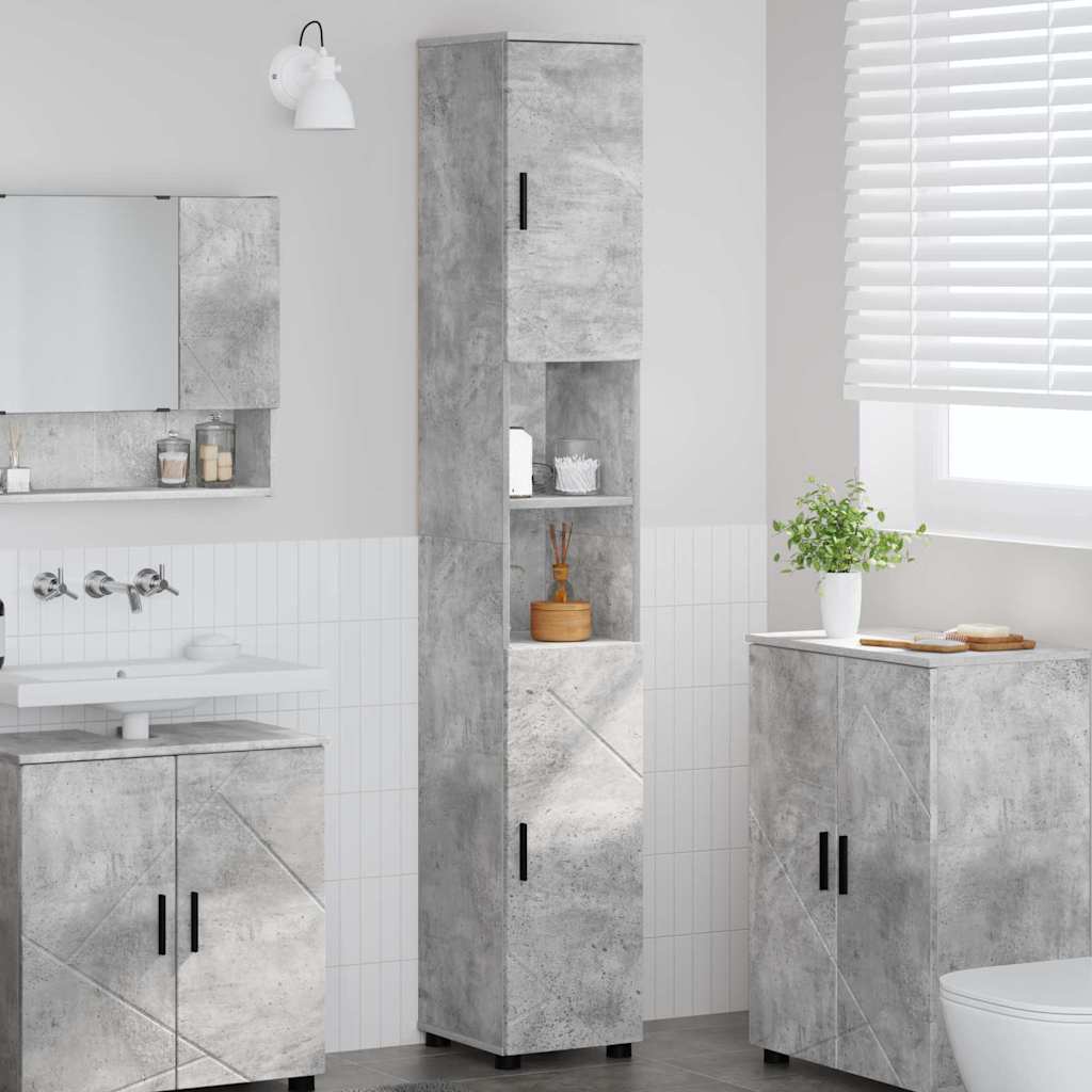 Bathroom Cabinet 30 x 35 x 192 cm Concrete grey