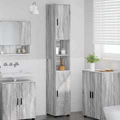 Bathroom Cabinet 30 x 35 x 192 cm Grey sonoma