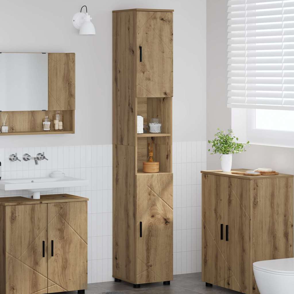 Bathroom Cabinet 30 x 35 x 192 cm Artisan oak