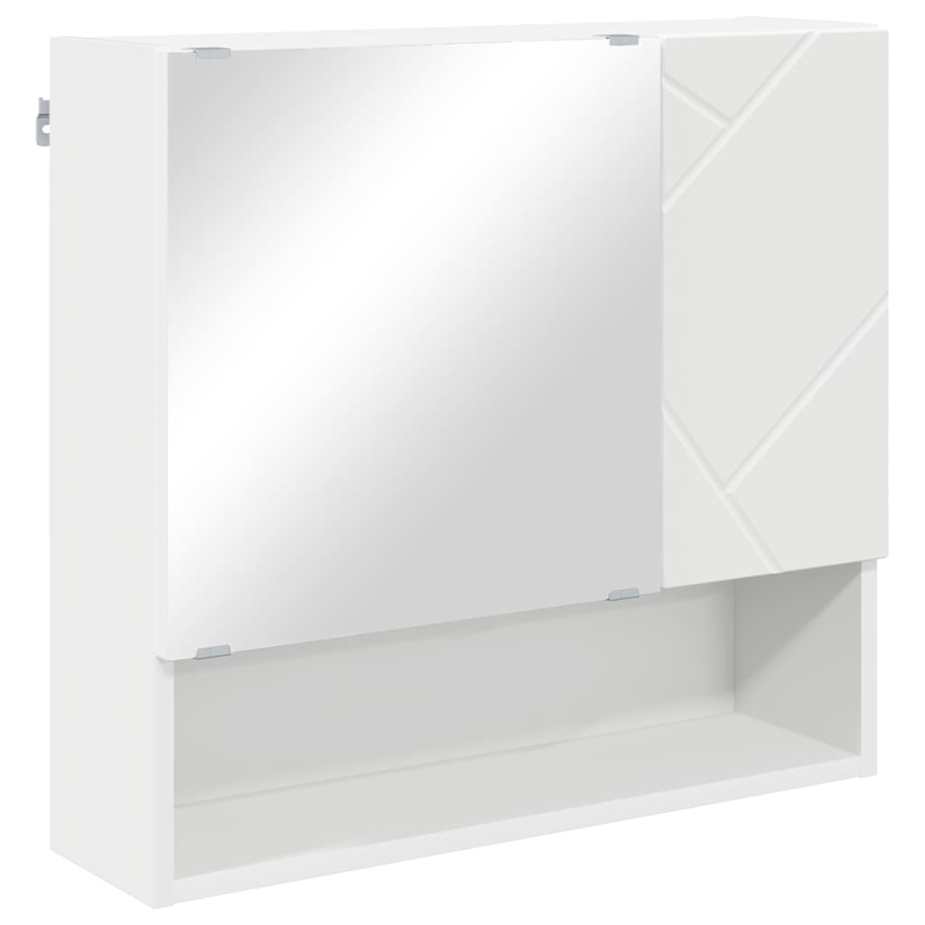 vidaXL Mirror Cabinet White 59 x 17 x 55 cm Engineered Wood 2