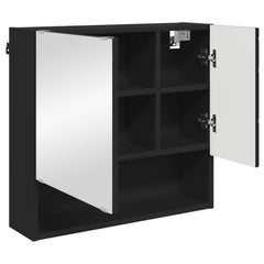 vidaXL Mirror Cabinet Black 59 x 17 x 55 cm Engineered Wood 5