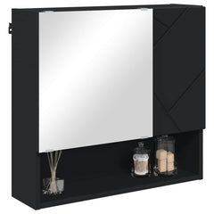 vidaXL Mirror Cabinet Black 59 x 17 x 55 cm Engineered Wood 3