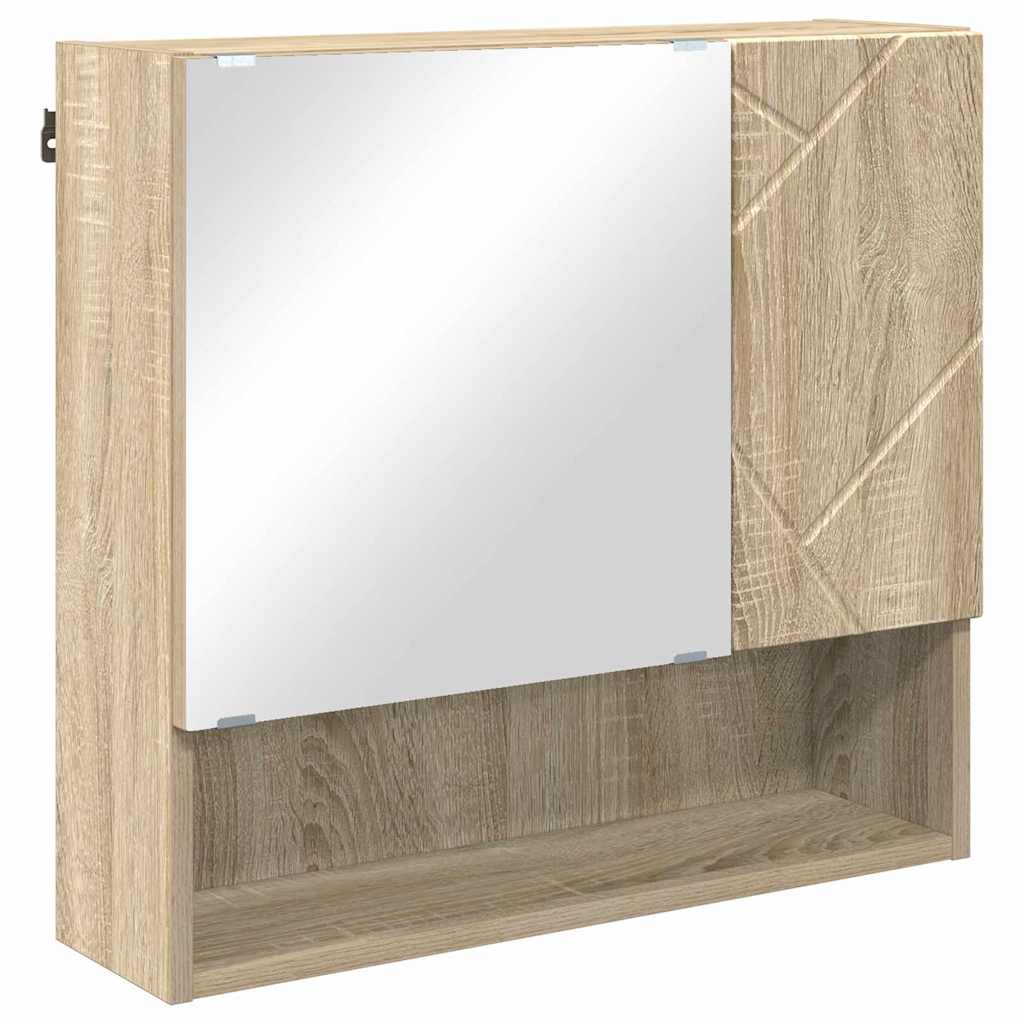 vidaXL Mirror Cabinet Sonoma Oak 59 x 17 x 55 cm Engineered Wood 2