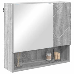 vidaXL Mirror Cabinet Grey Sonoma 59 x 17 x 55 cm Engineered Wood 3