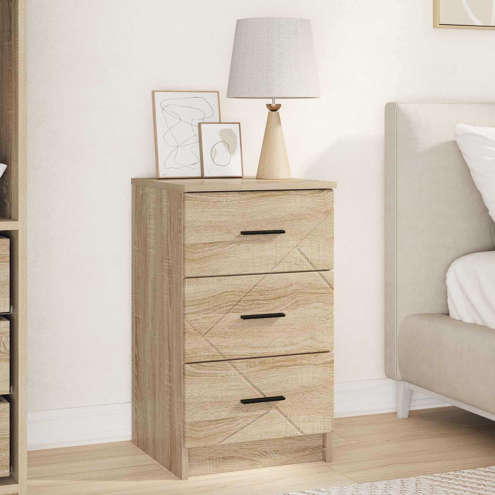 vidaXL Bedside Cabinet Sonoma oak 38 x 38 x 66 cm Engineered wood 1