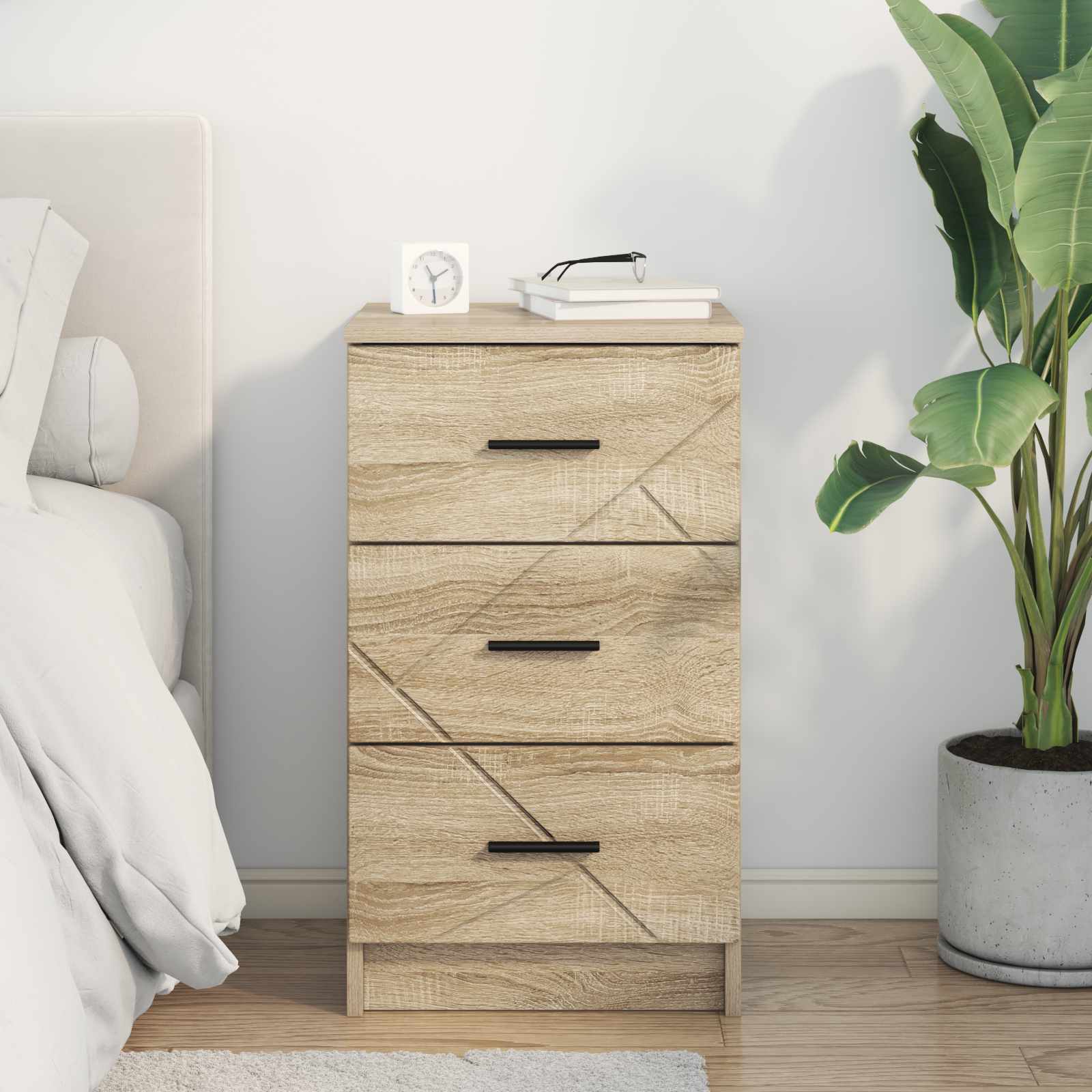 vidaXL Bedside Cabinet Sonoma oak 38 x 38 x 66 cm Engineered wood 4
