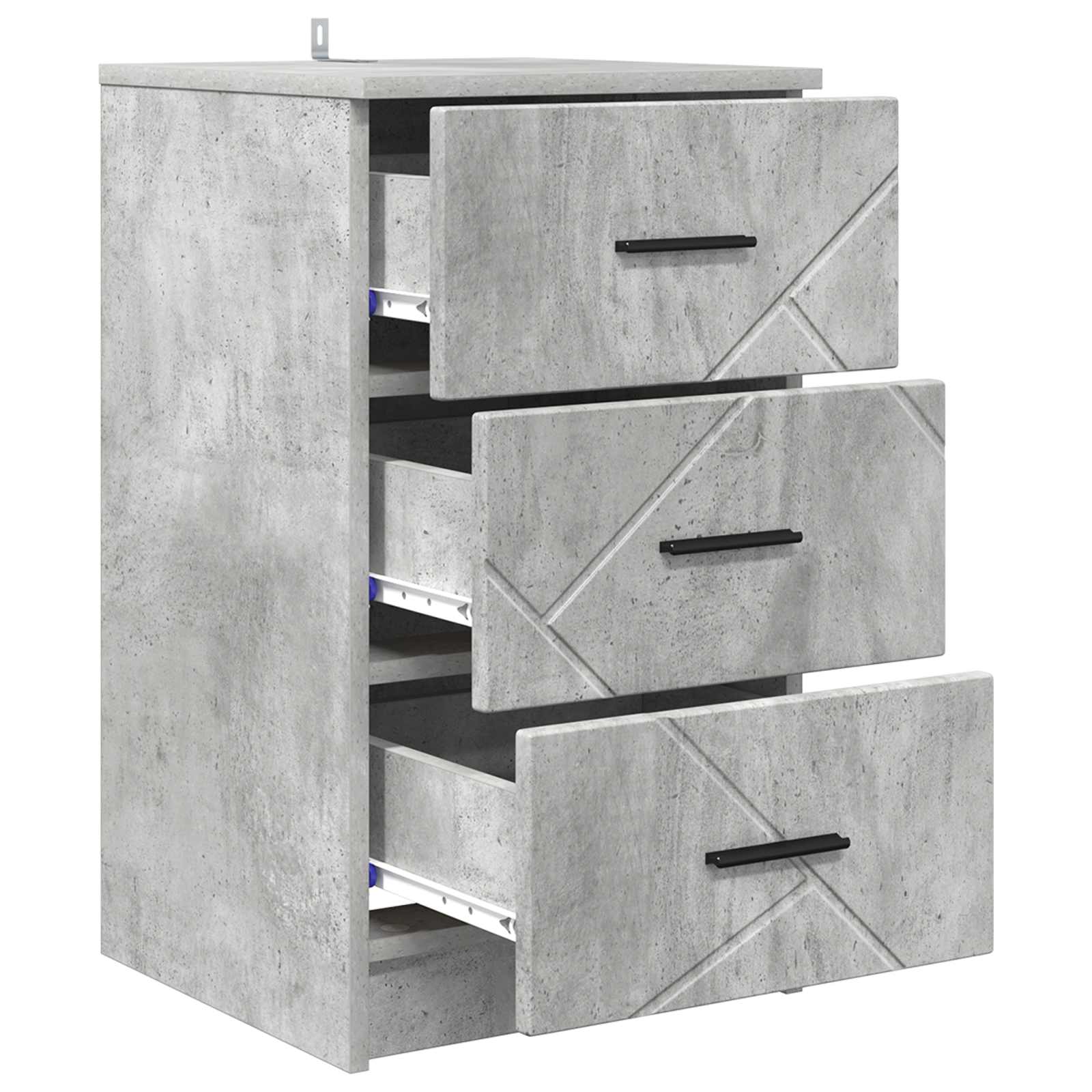 vidaXL Bedside Cabinet Concrete grey 38 x 38 x 66 cm Engineered wood 5