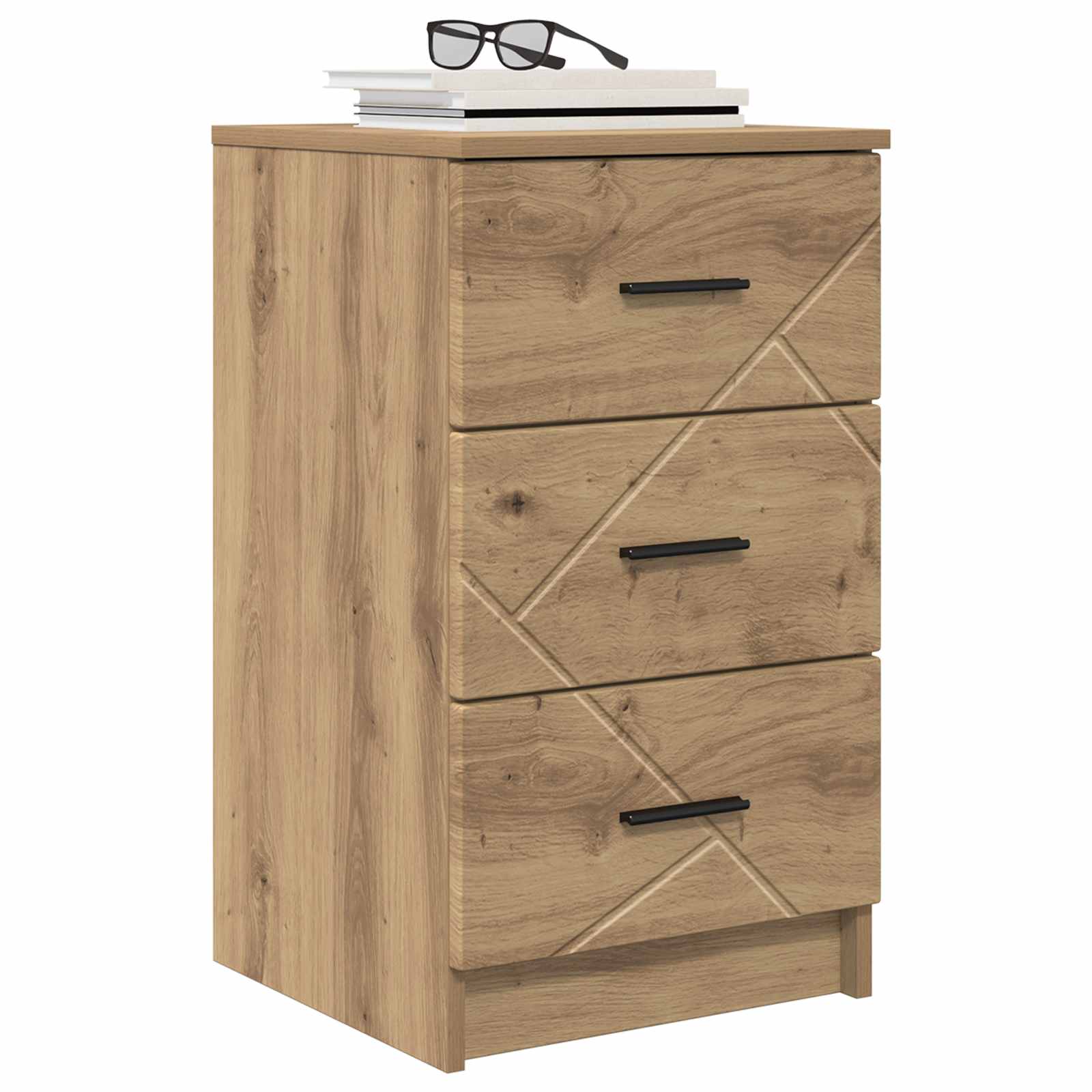 vidaXL Bedside Cabinet Artisan oak 38 x 38 x 66 cm Engineered wood 3