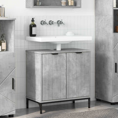 vidaXL Bathroom Sink Cabinet Concrete Grey 60.5 x 33.5 x 61 cm 1