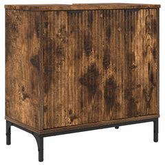 vidaXL Bathroom Sink Cabinet Smoked Oak 60.5 x 33.5 x 61 cm 2