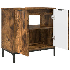 vidaXL Bathroom Sink Cabinet Smoked Oak 60.5 x 33.5 x 61 cm 5