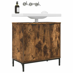 vidaXL Bathroom Sink Cabinet Smoked Oak 60.5 x 33.5 x 61 cm 3