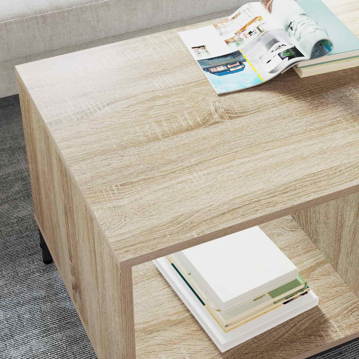 Coffee Table 90 x 49 x 46 cm Engineered Wood Sonoma oak